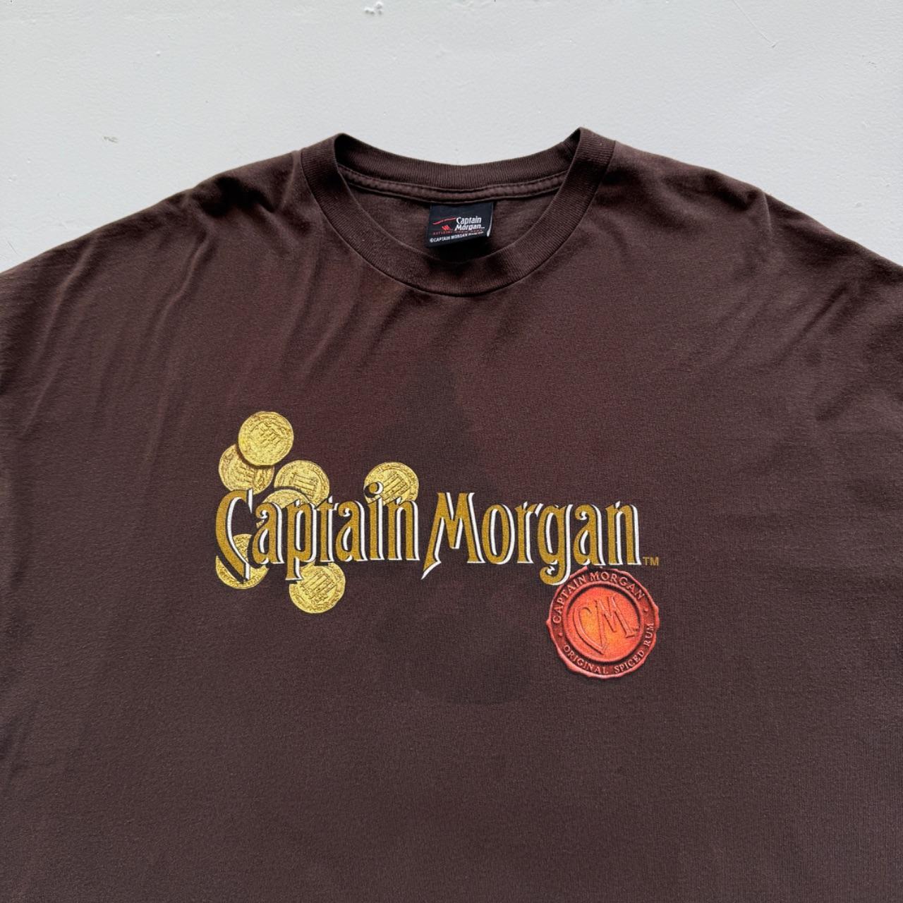 Brown Captain Morgan's Rum 90s Vintage Graphic T-Shirt - 3XL