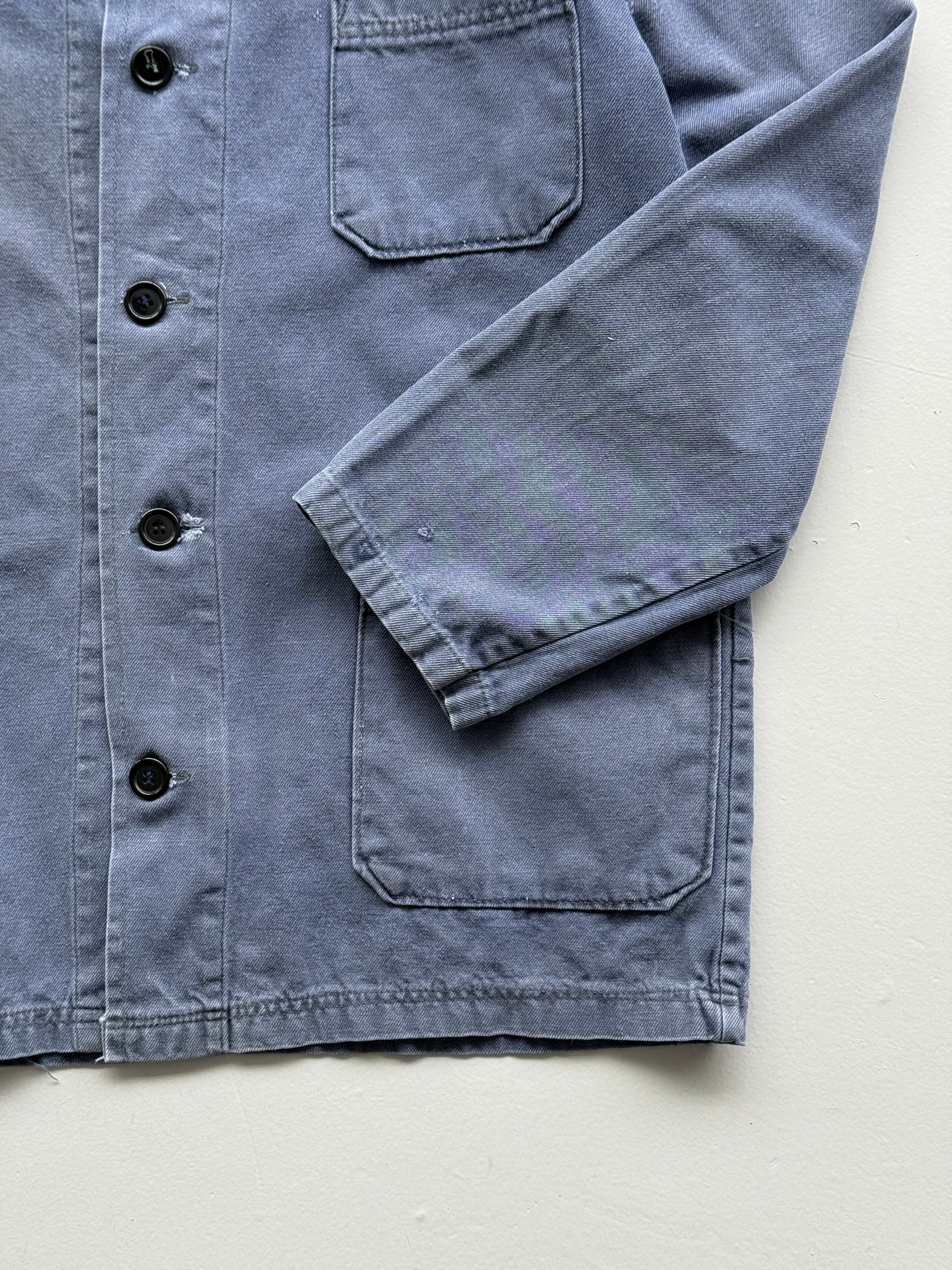 Faded Blue French Chore Jacket 80's Vintage Workwear CH216 - Medium