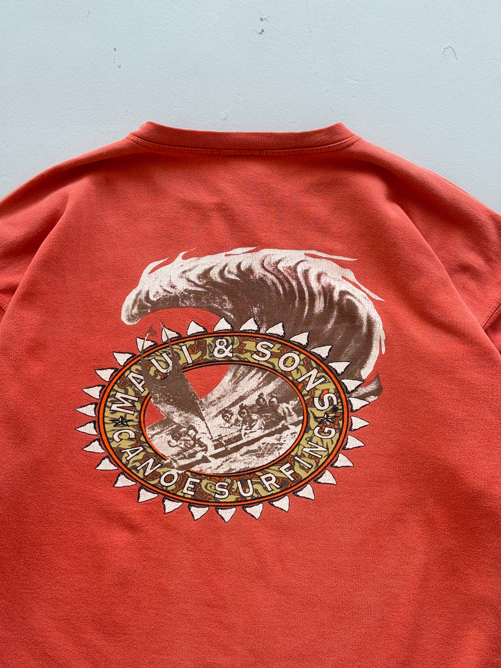 Maui and Sons Canoe Surfing 90's Vintage Sweatshirt - XL