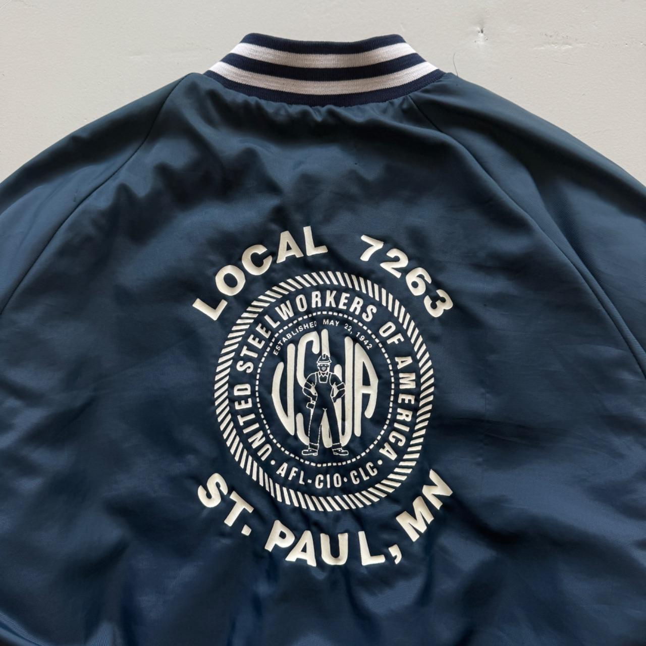 Navy Blue Local 7263 80s Varsity Windbreaker Coach Jacket - XL