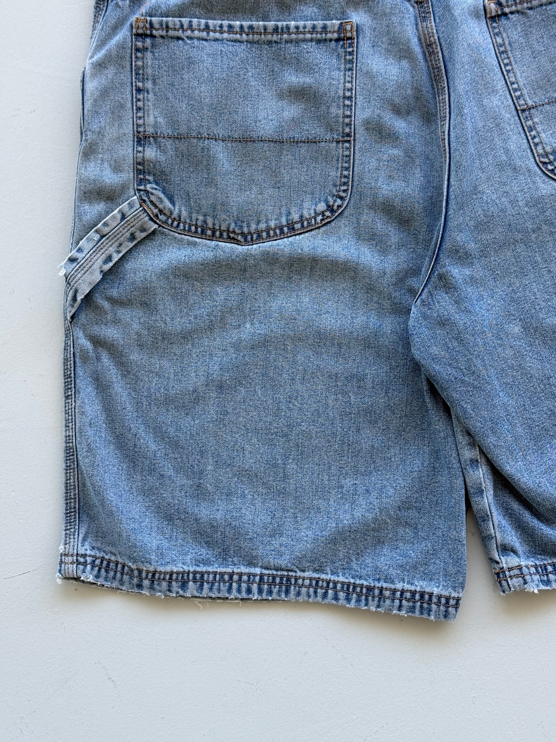 Blue HS 00's Vintage Y2K Baggy Carpenter Style Denim Shorts - W36 x L9