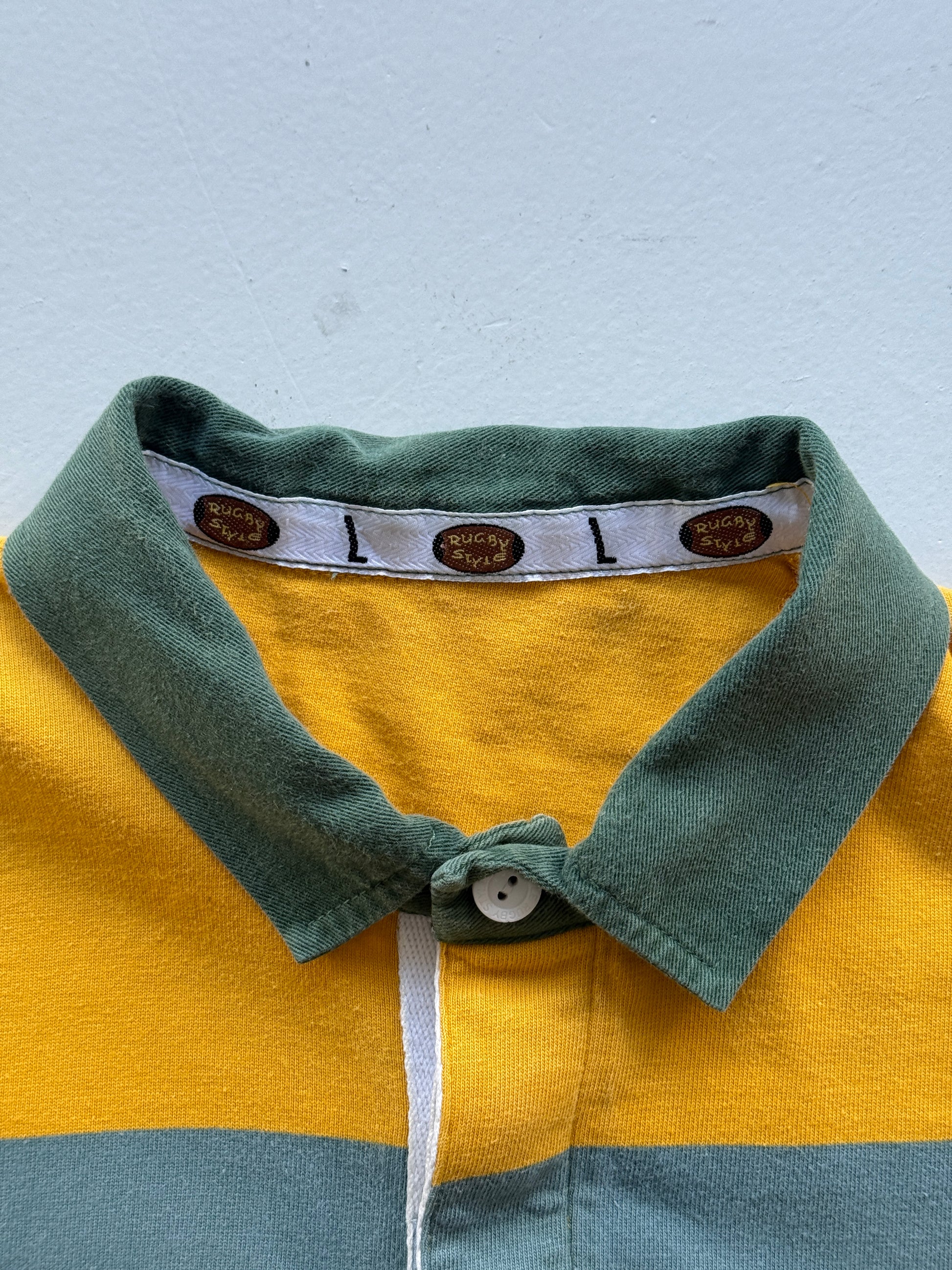Yellow Australia 90's Vintage Short Sleeve Rugby Jersey - Medium