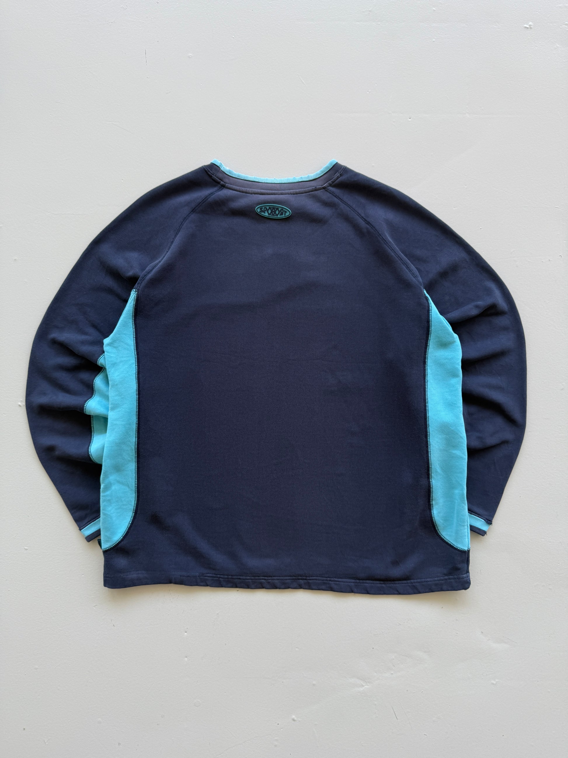 Navy Blue Olympique de Marseille 90's Vintage Football Sweatshirt - Medium