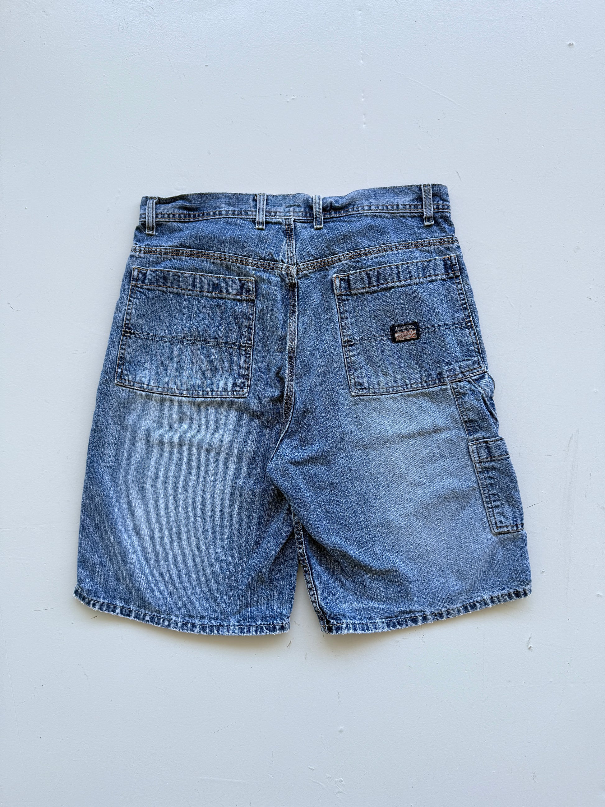 Blue Arizona 00's Vintage Y2K Baggy Carpenter Denim Shorts - W34 x L9