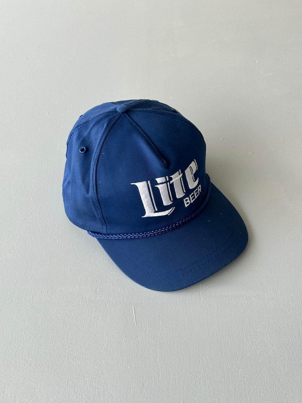 Navy Miller Lite Beer 80's Vintage SnapBack Trucker Cap