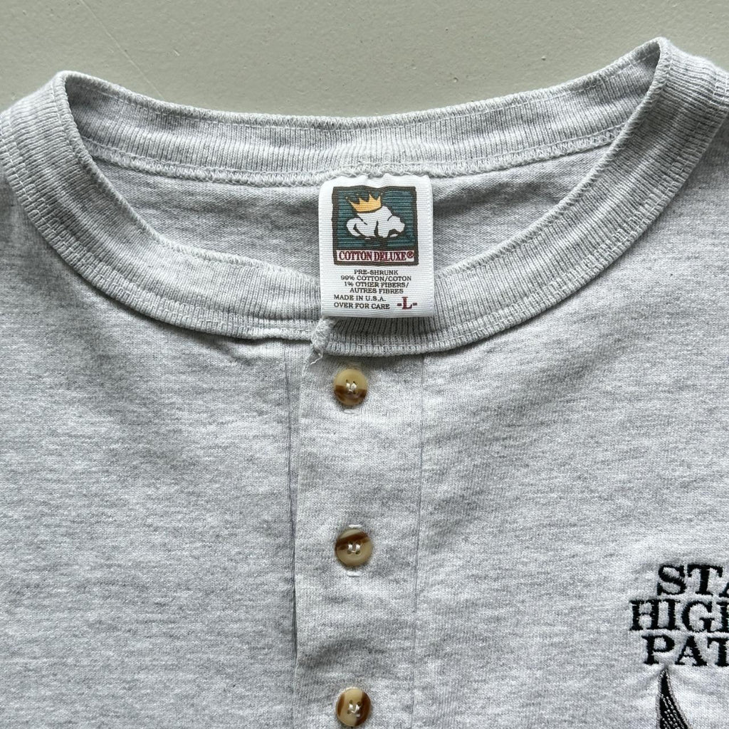 White State Highway Patrol Ohio Henley Button-Up Vintage 90's T-shirt - Large