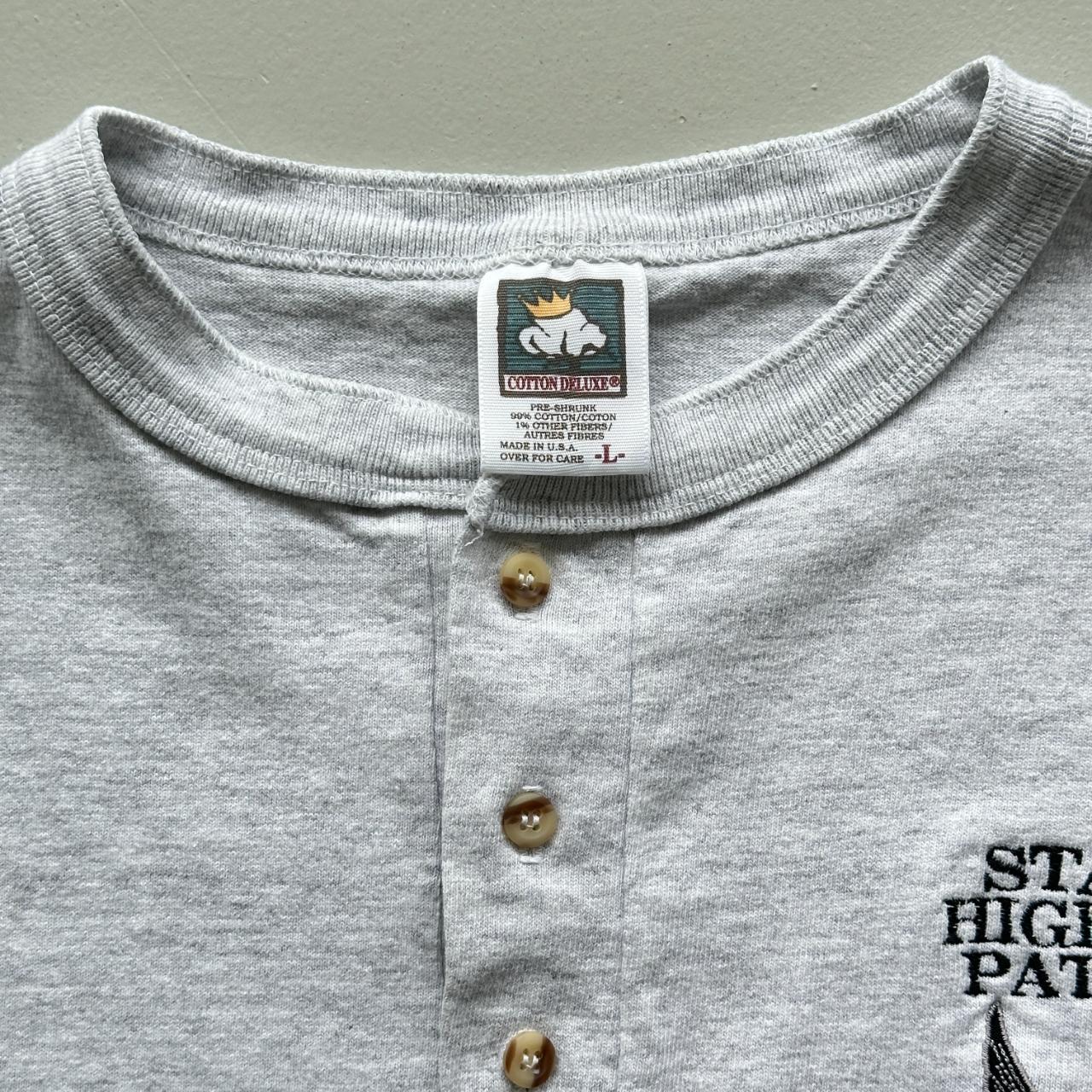 White State Highway Patrol Ohio Henley Button-Up Vintage 90's T-shirt - Large