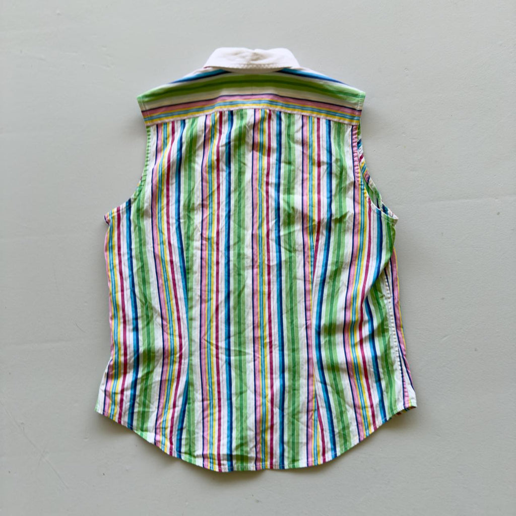 Striped Ralph Lauren Golf Vintage Y2K Sleeveless Shirt - Womens Size XS
