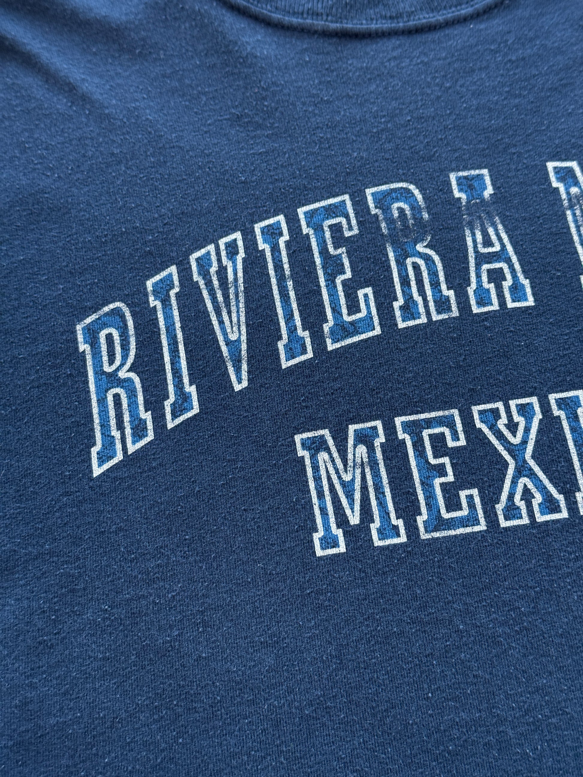 Navy Riviera Maya Mexico Vintage Graphic T-Shirt - Medium