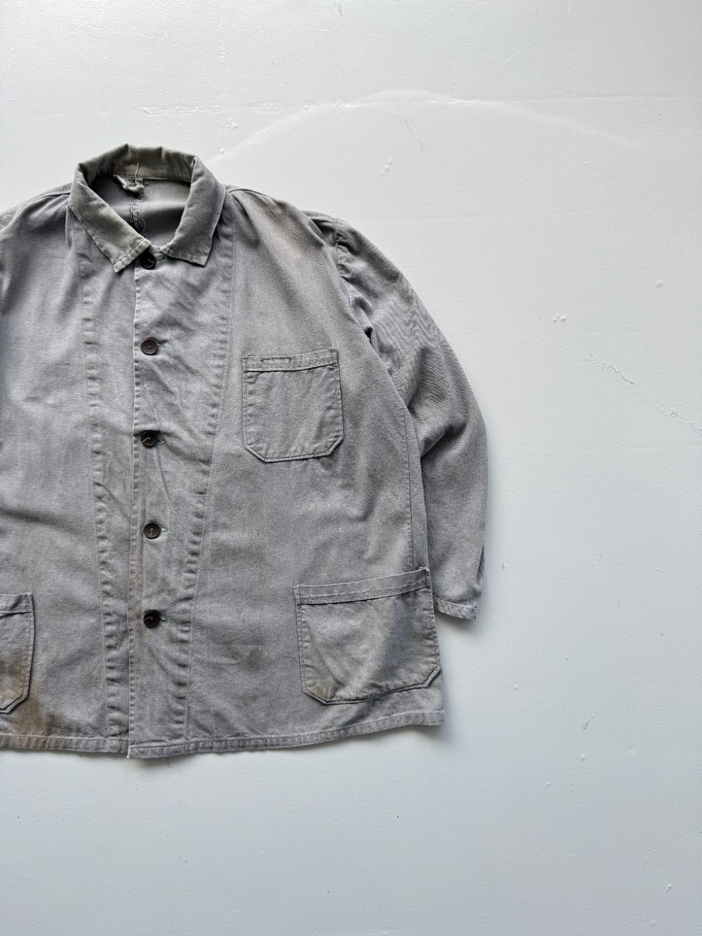 Grey Vintage French Chore Faded 70's Jacket CH181 - XL