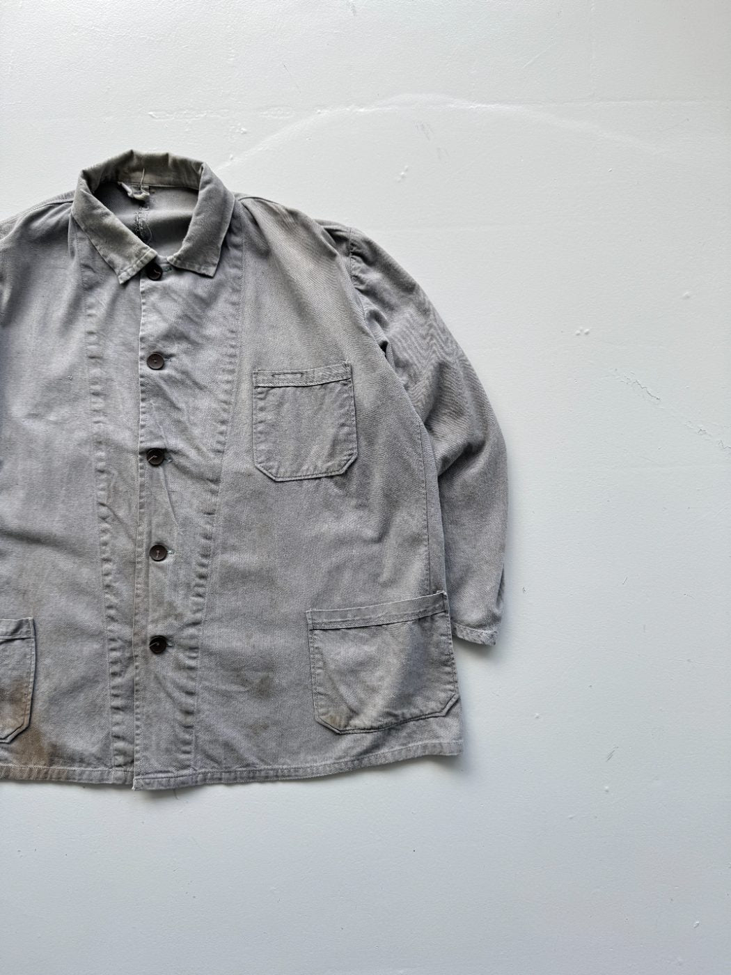 Grey Vintage French Chore Faded 70's Jacket CH181 - XL