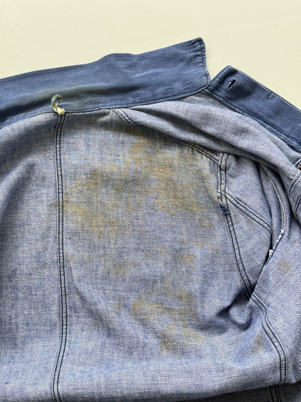 Faded Blue French 1960's Vintage Workwear Chore Jacket CH523 - Small