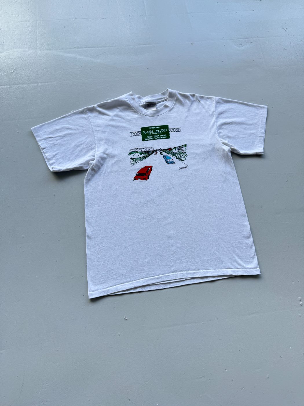 Oneita Rhode Island 'The Ocean State' Don Bousquet 90's Vintage Single Stitch Gr