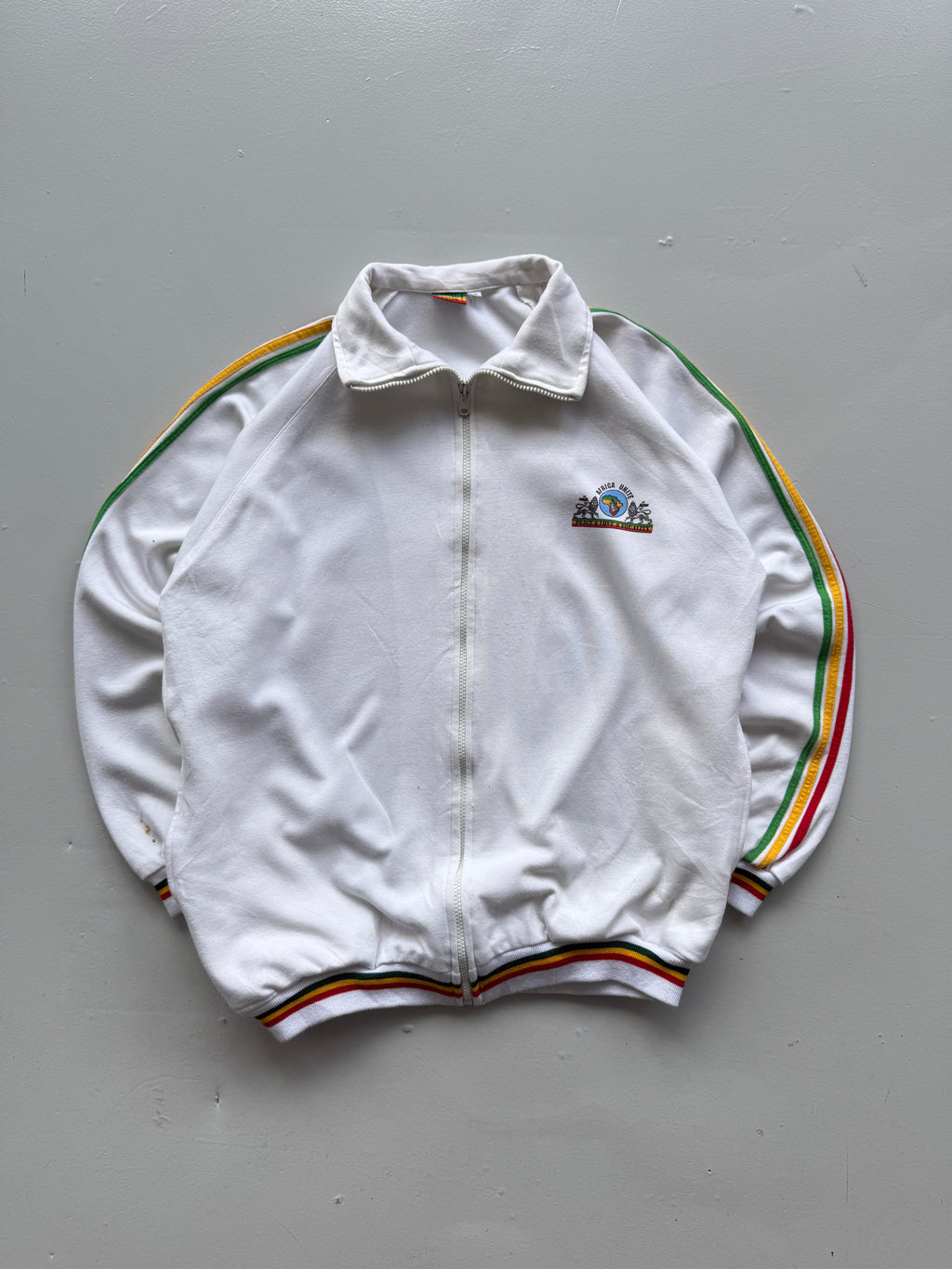 White Africa Unite 90's Vintage Full Zip Rastafari Graphic Jacket - XL