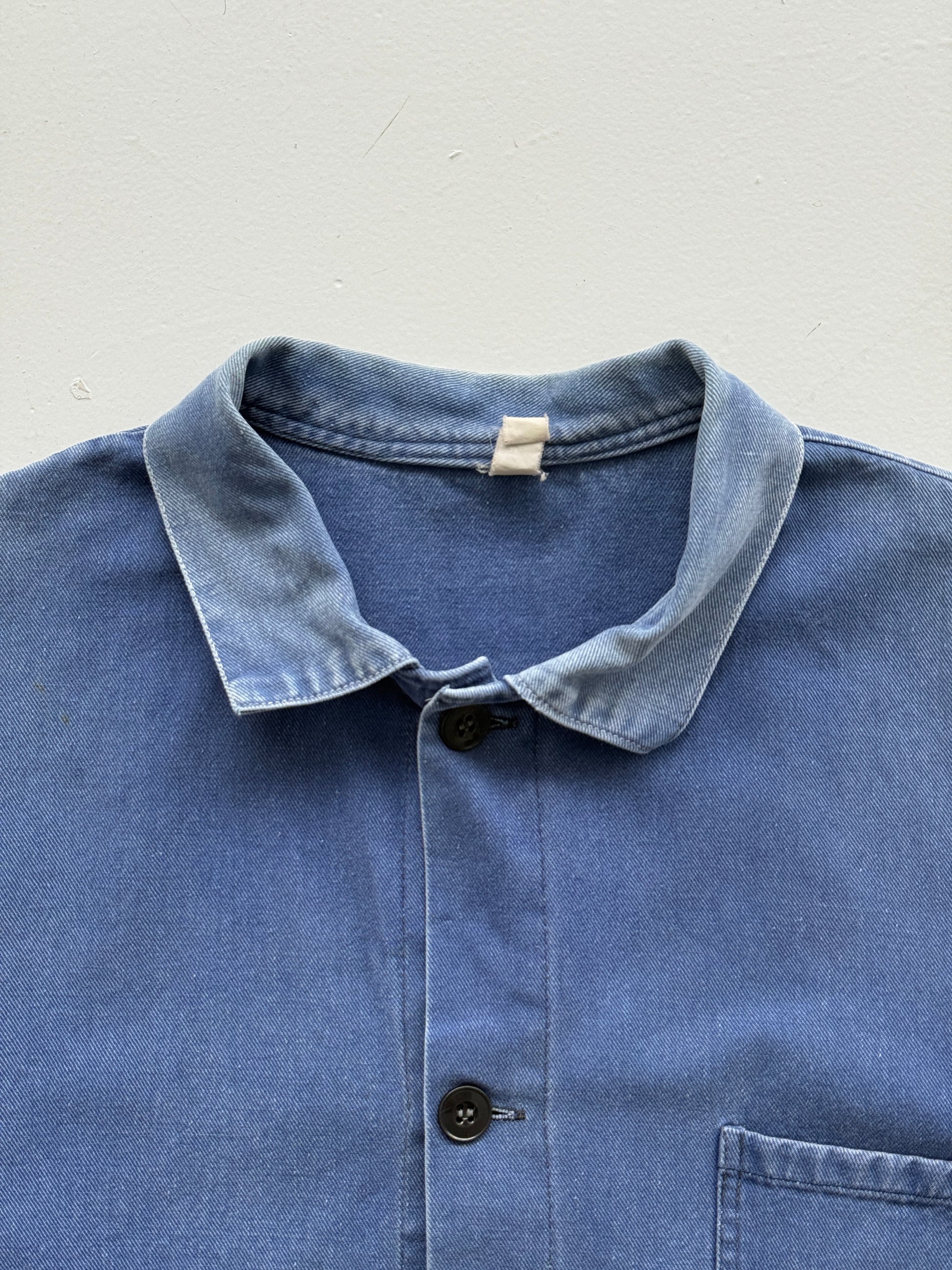 Faded Blue French 60s/70s Vintage Workwear Chore Jacket CH383 - Small