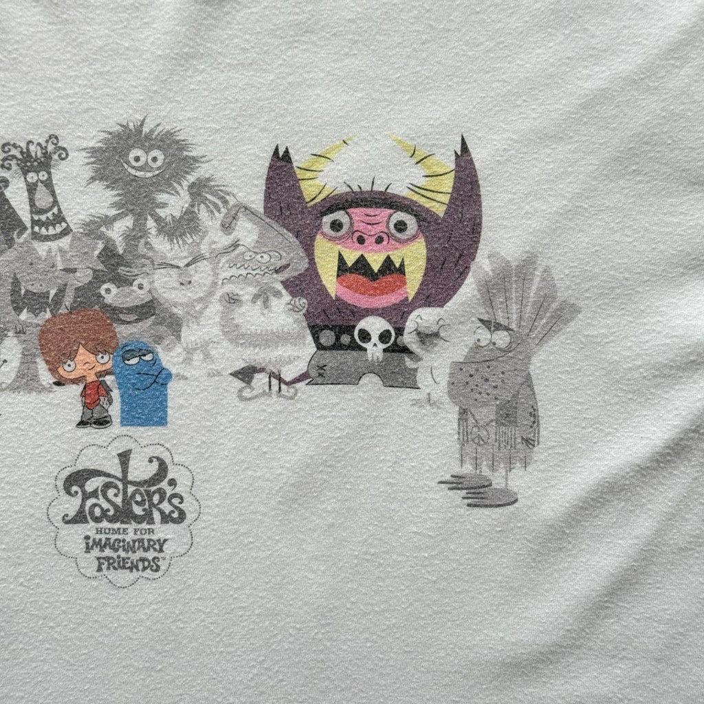 White Cartoon Network Fosters Imaginary Friends 00s Y2K Vintage Graphic T-Shirt - Large