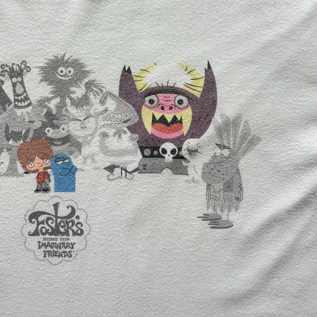 White Cartoon Network Fosters Imaginary Friends 00s Y2K Vintage Graphic T-Shirt - Large