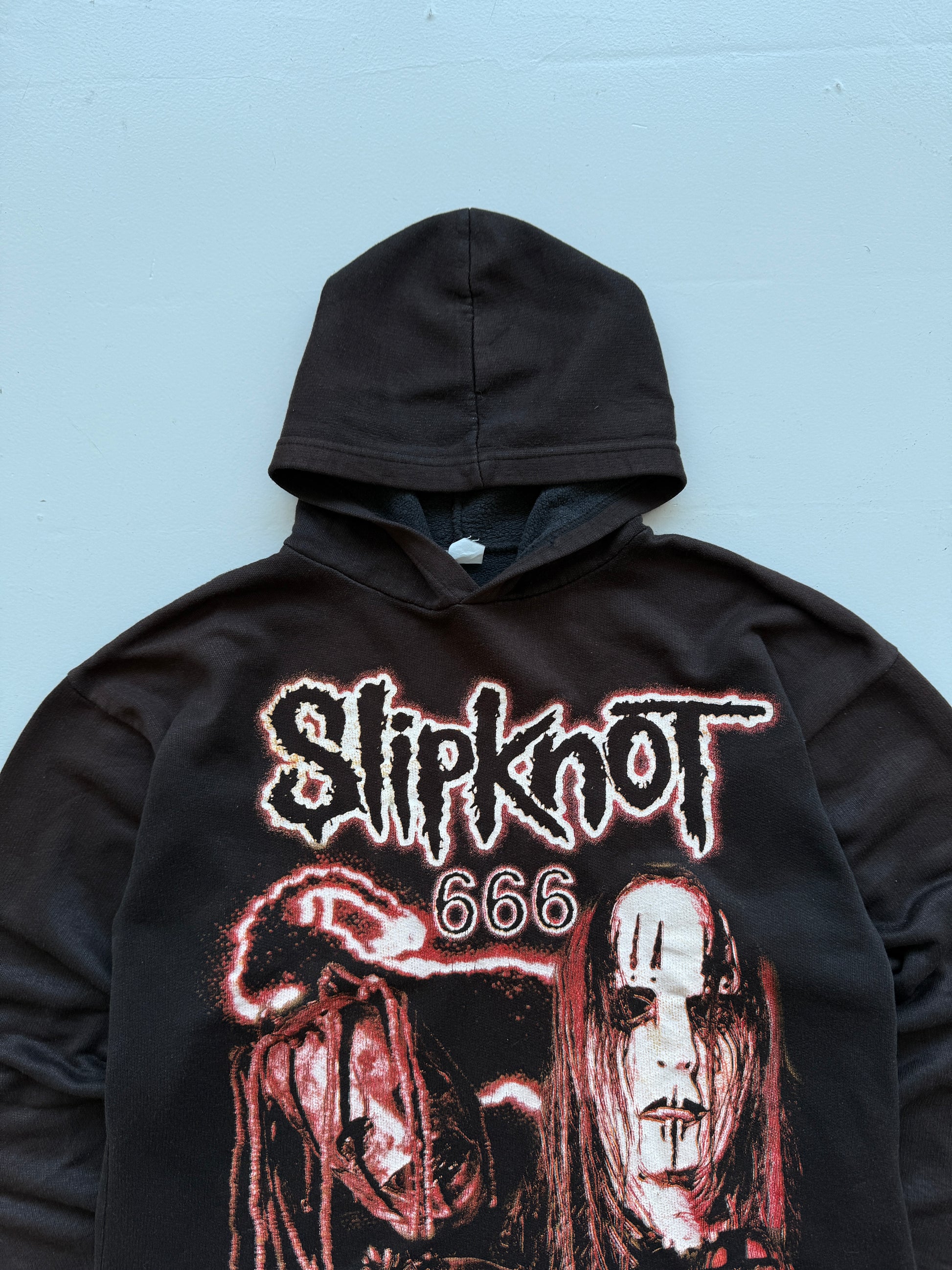 Black Slipknot 00's Vintage 666 Graphic Hoodie Jumper - Small