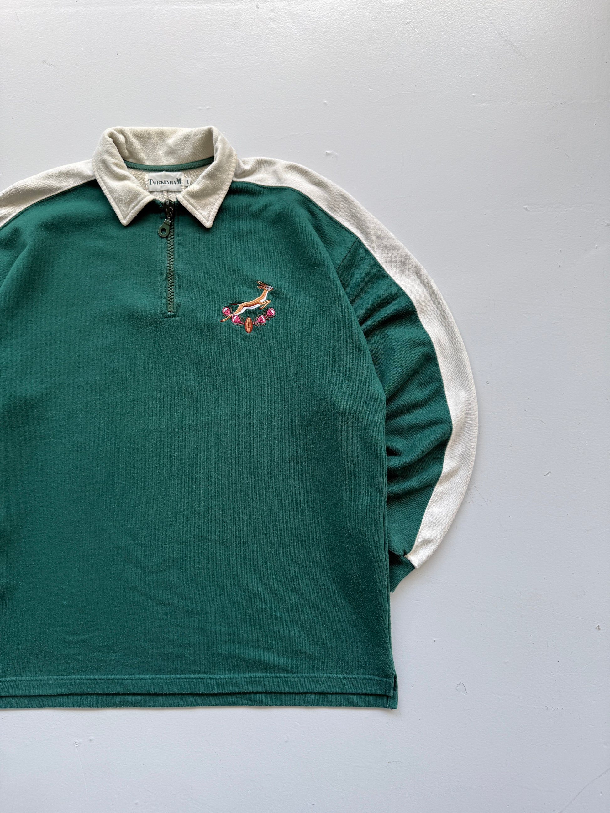Twickenham Springboks XV World Rugby 90's Vintage Quarter Zip Sweatshirt - XL