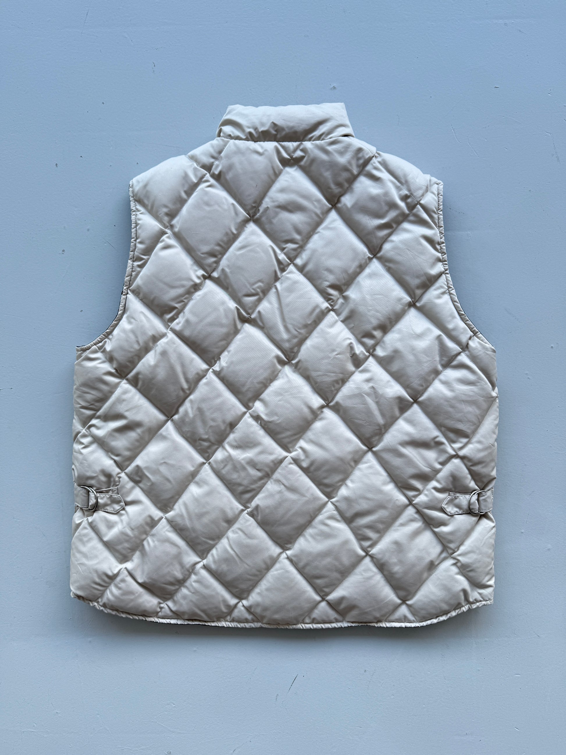 Cream Eddie Bauer 90's Vintage Quilted Body Warmer Vest - XL
