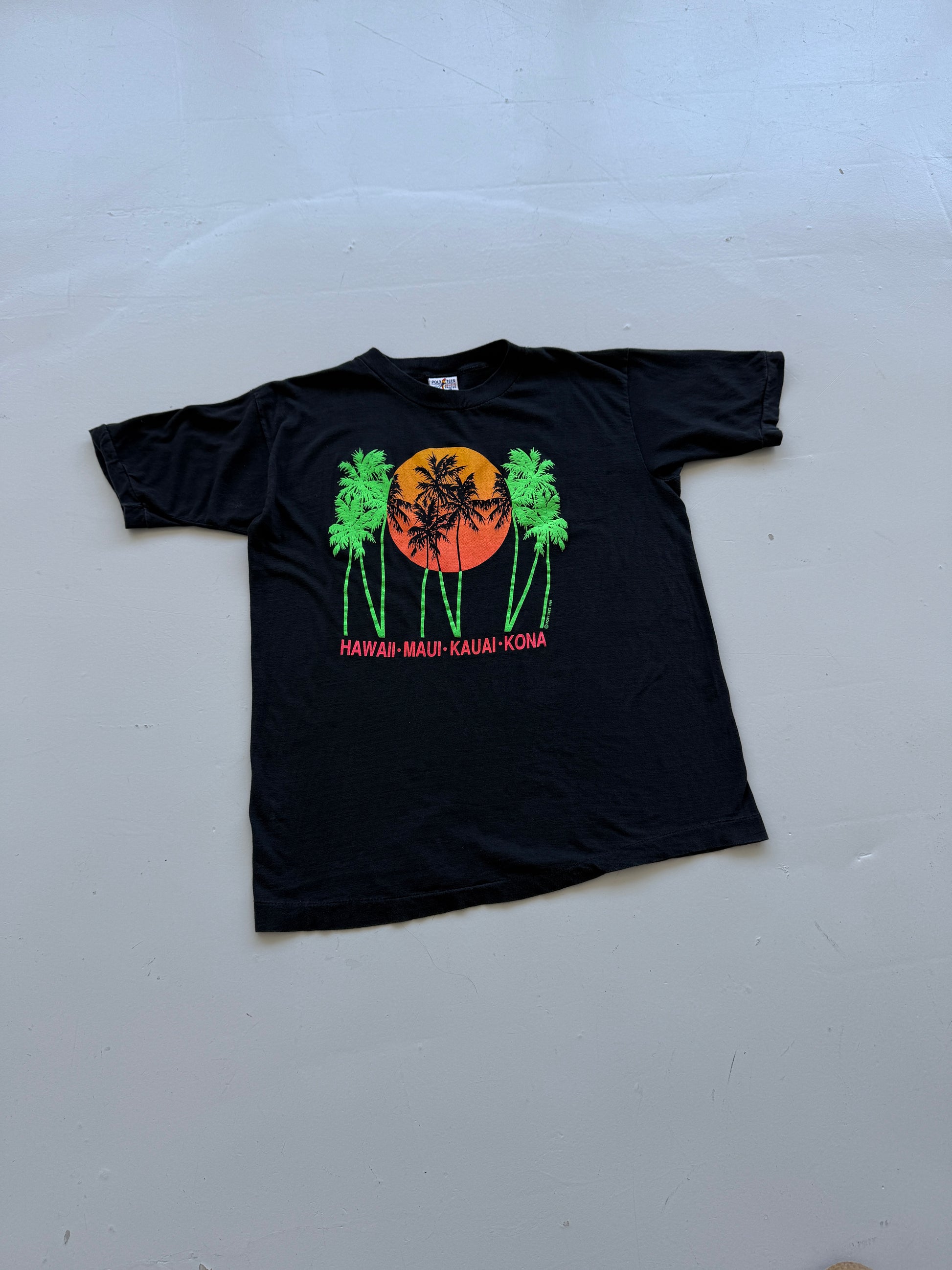 Black Hawaii 00's Vintage Tourist Graphic T-Shirt - Large
