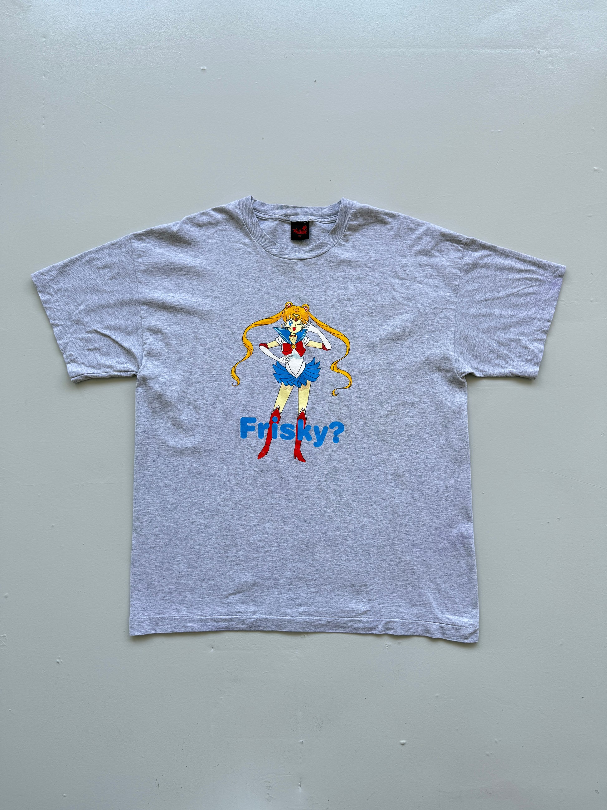 Grey Sailor Moon Frisky 90's Vintage Rare Single Stitch Graphic T-Shirt - XL