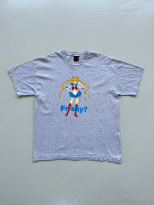 Grey Sailor Moon Frisky 90's Vintage Rare Single Stitch Graphic T-Shirt - XL