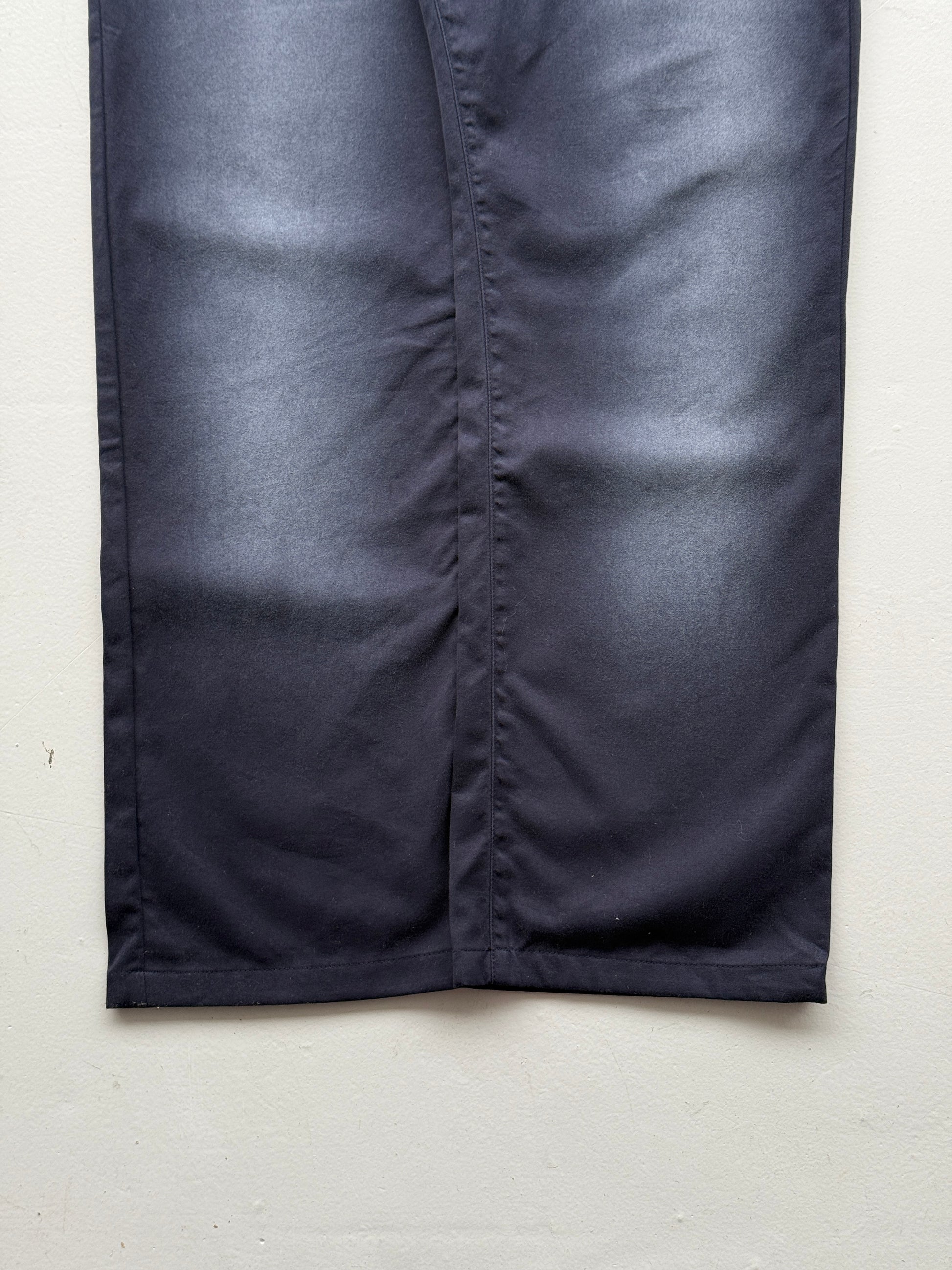 Navy Blue Versace Y2K Vintage Low Rise Faded Trousers - UK 14