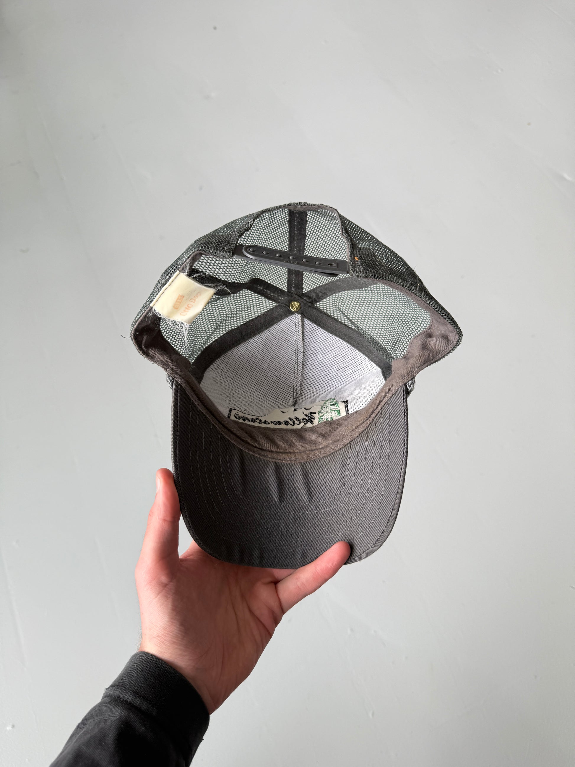Grey Yellowstone Log Homes Vintage Canvas and Mesh SnapBack Trucker Cap