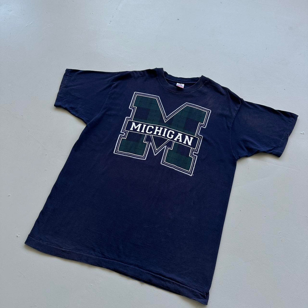 Navy Michigan University / Tourist Vintage 90's T-shirt - XL