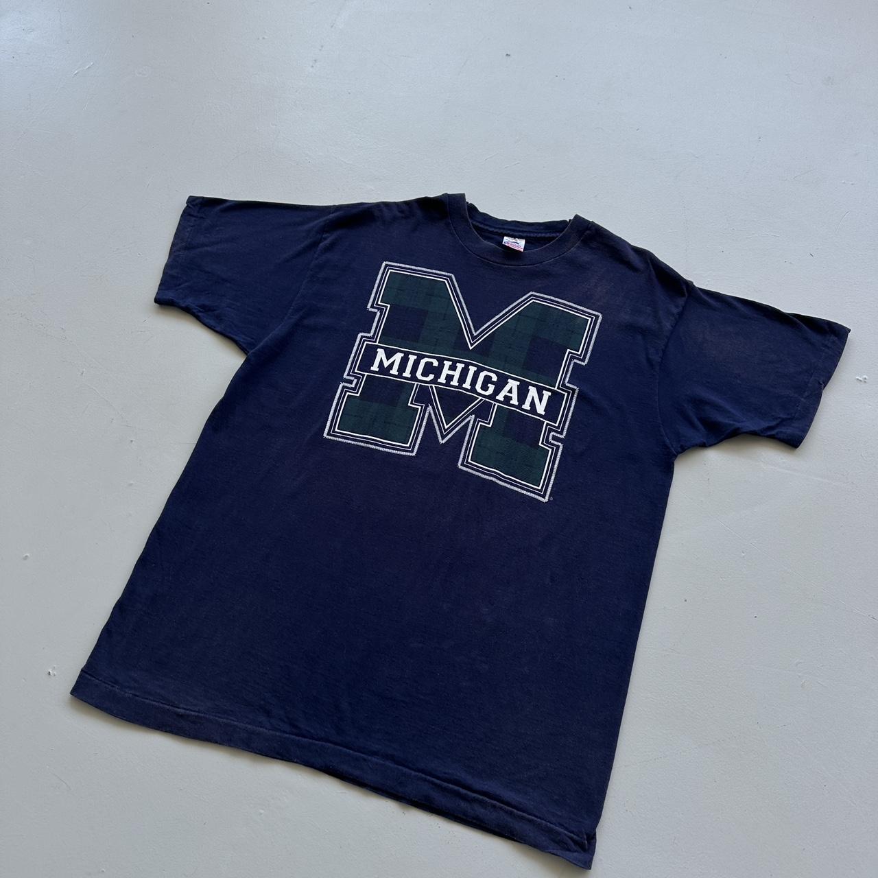 Navy Michigan University / Tourist Vintage 90's T-shirt - XL