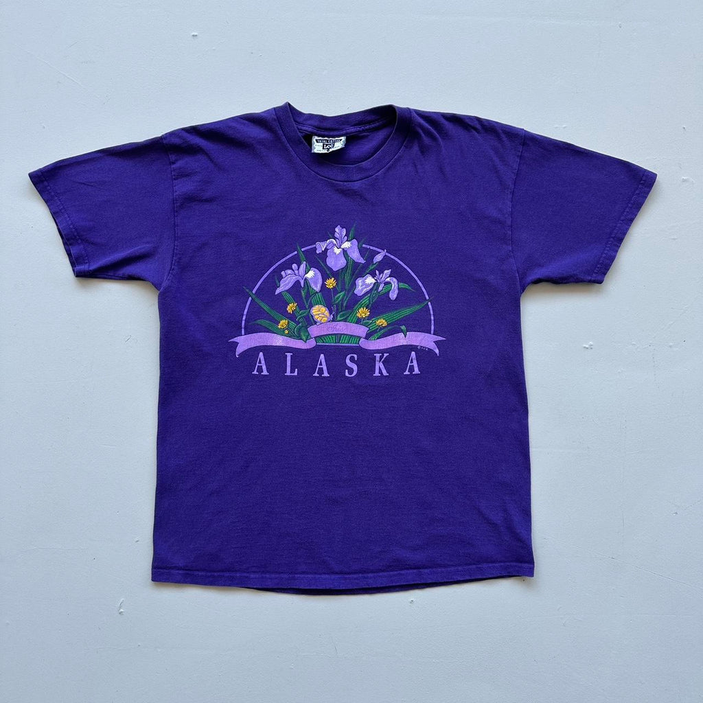 Alaska Purple Flowers 90s Vintage T-shirt - Medium