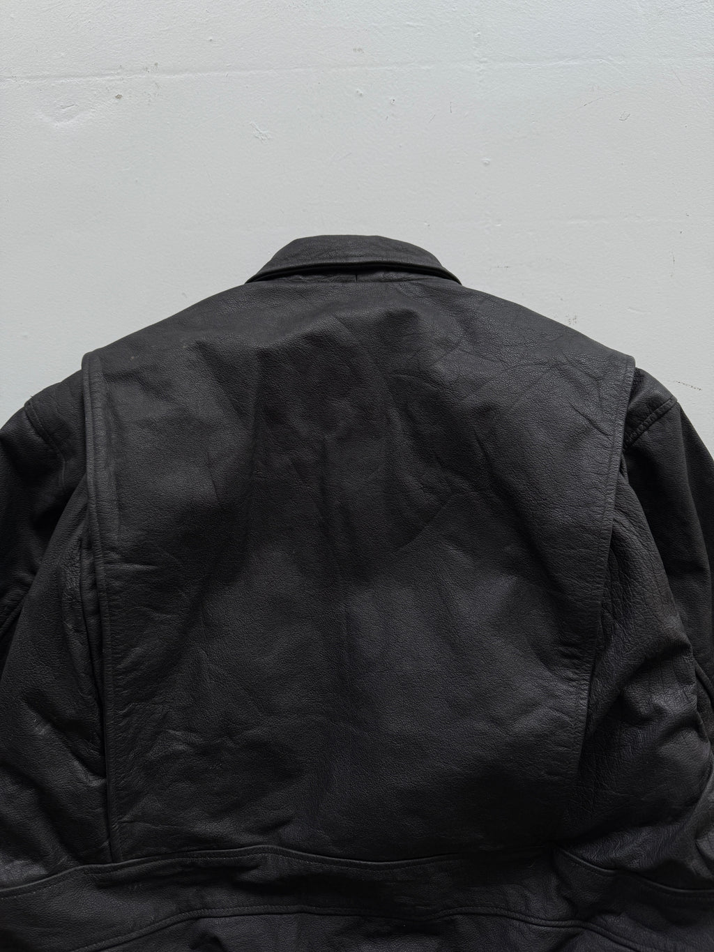 Black A2 Leather Vintage Lined Aviation Bomber Jacket 005 - XL