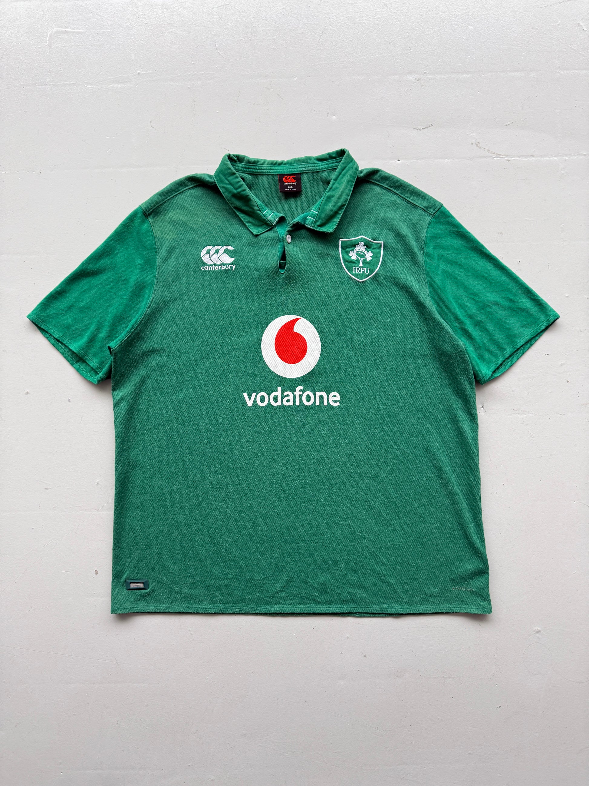 Green Ireland Home 2019 Jersey Vintage Short Sleeve Rugby Polo - XXL