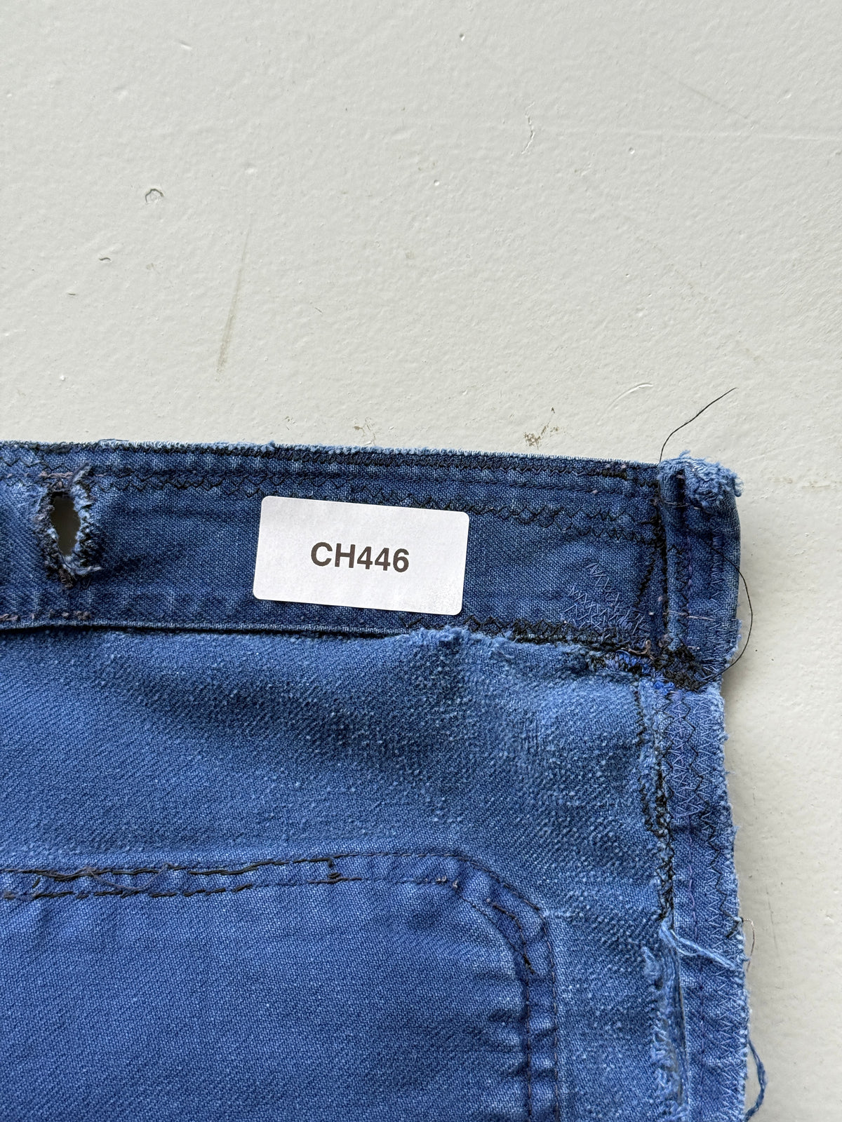 Thrashed Blue French 1960s Vintage Workwear Chore Jacket CH446 - Small