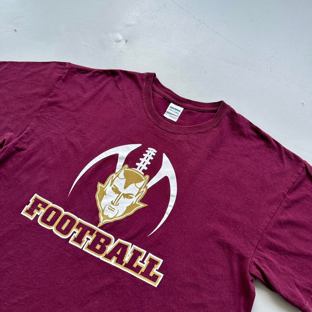 Burgundy Red Football American Sports 00s Vintage T-shirt - XL