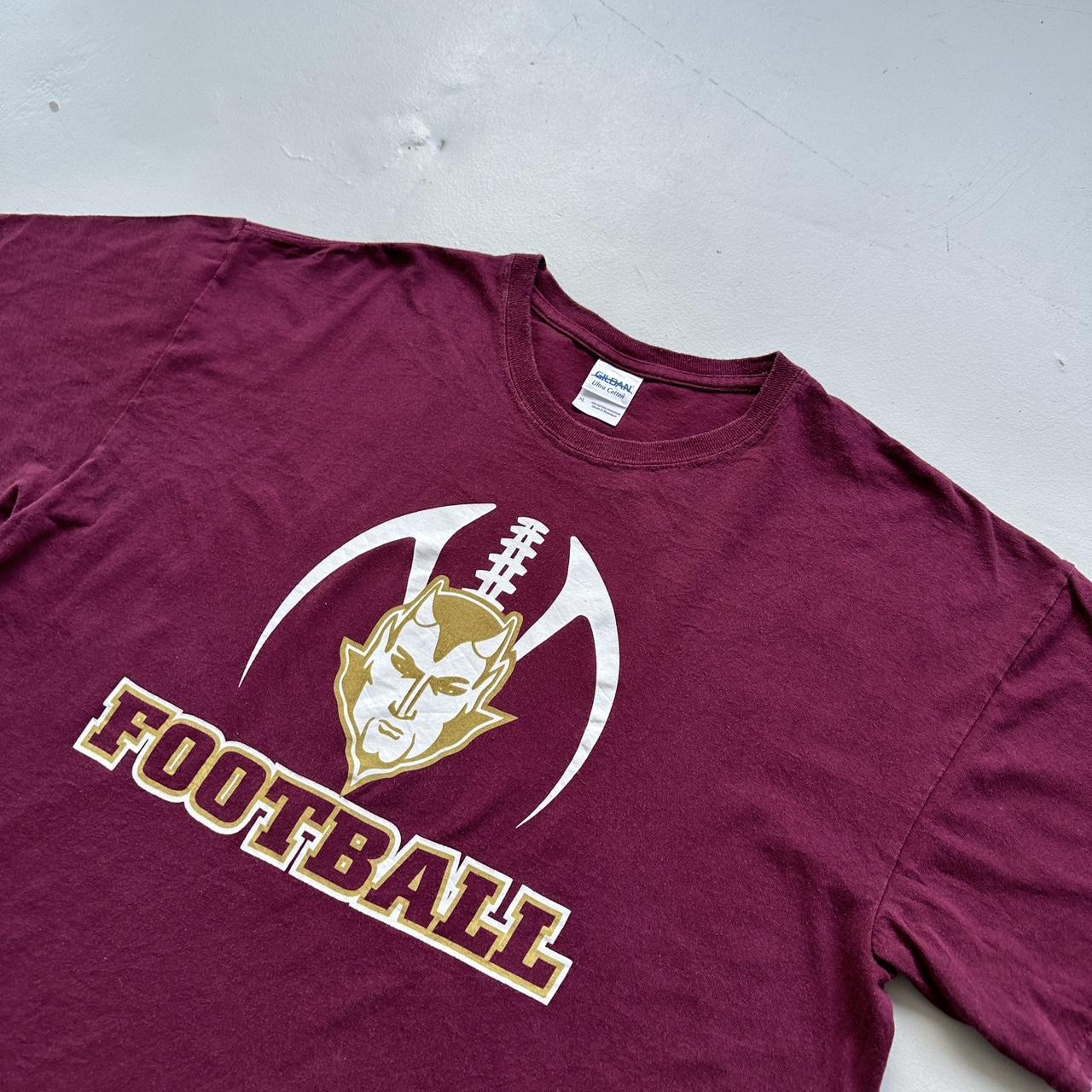 Burgundy Red Football American Sports 00s Vintage T-shirt - XL