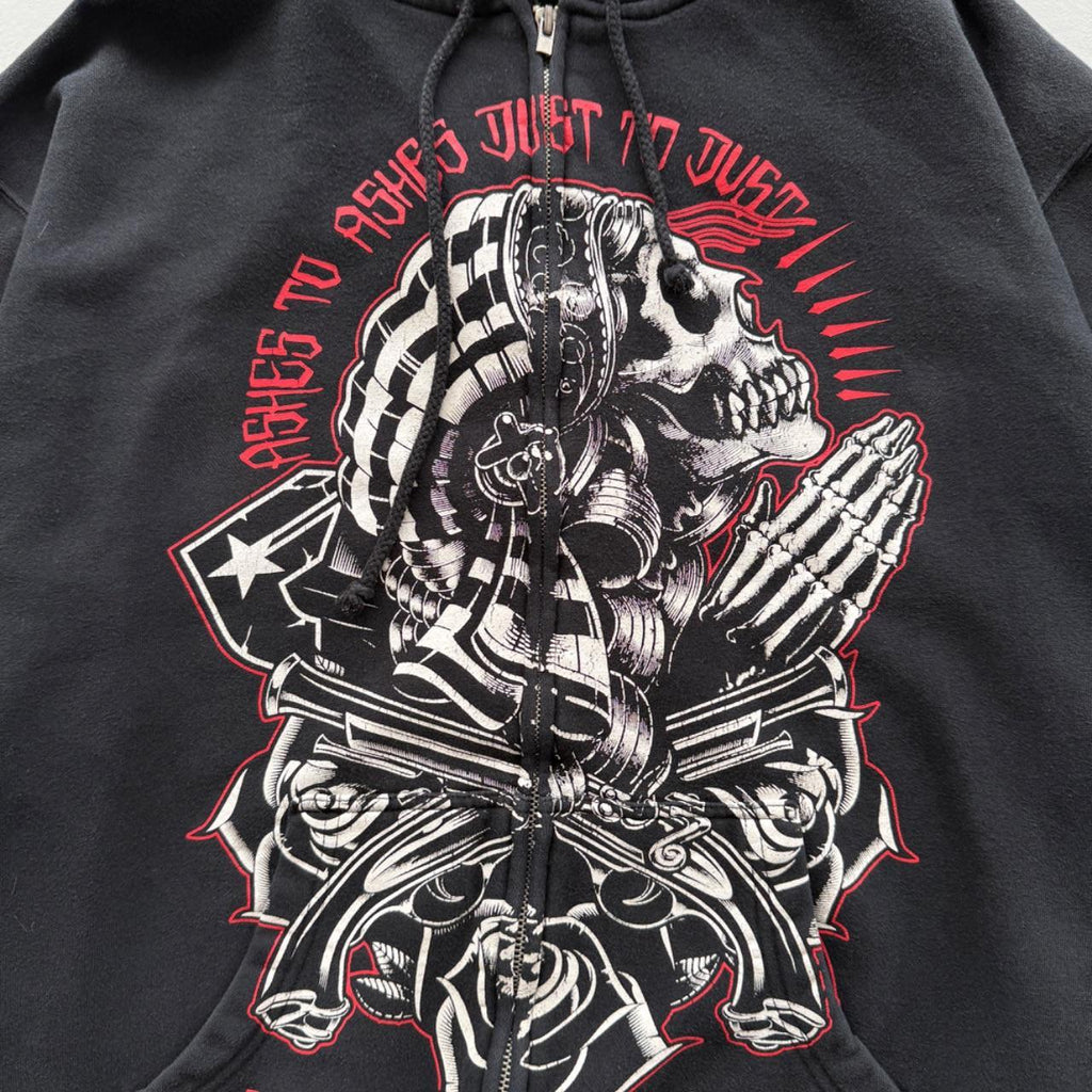 Black Famous Stars and Straps Y2K Vintage Graphic Hoodie - Large