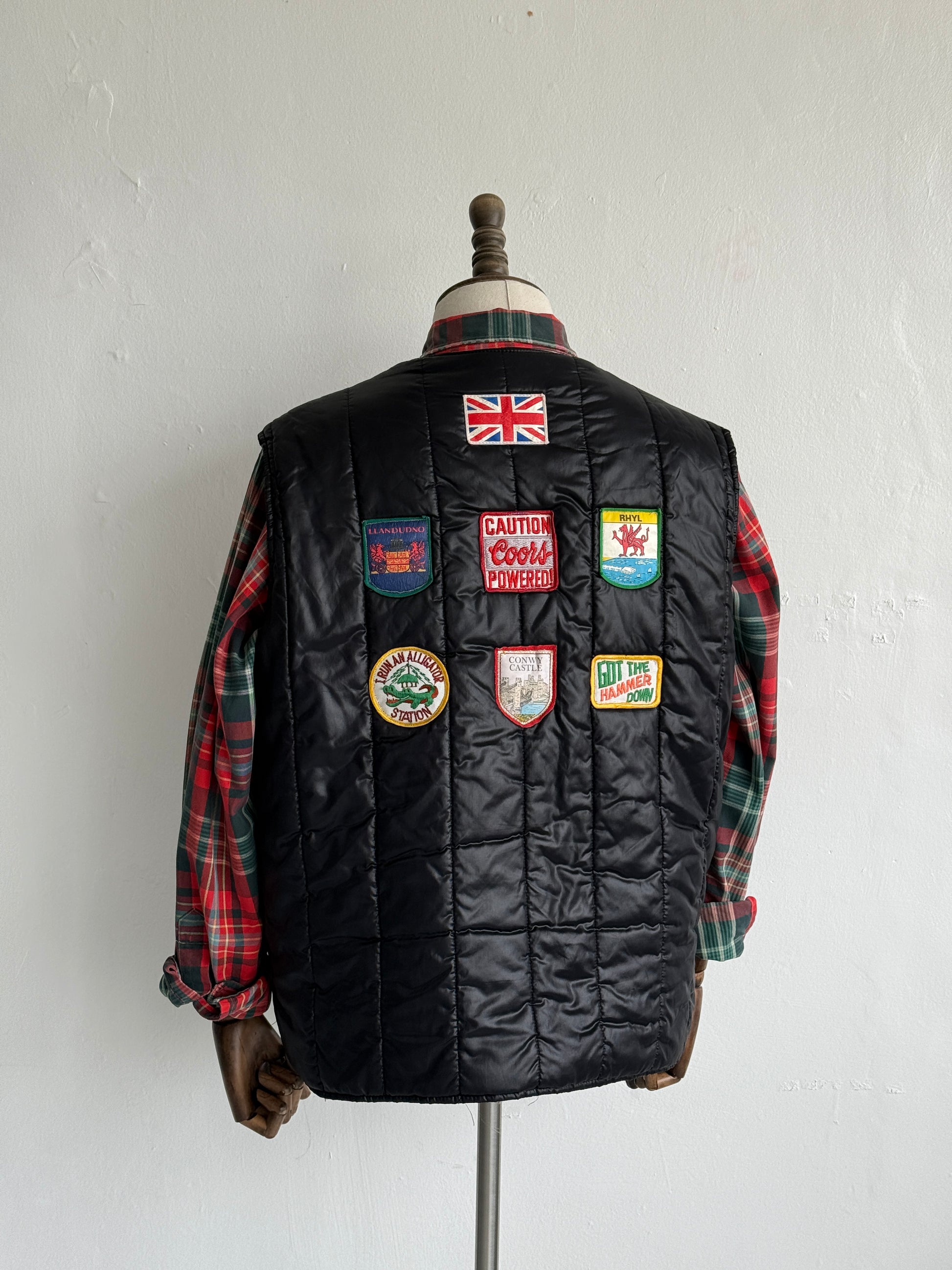 CB Radio Nuts Patch Quilted 70s/80s Vintage Gilet Vest - XL