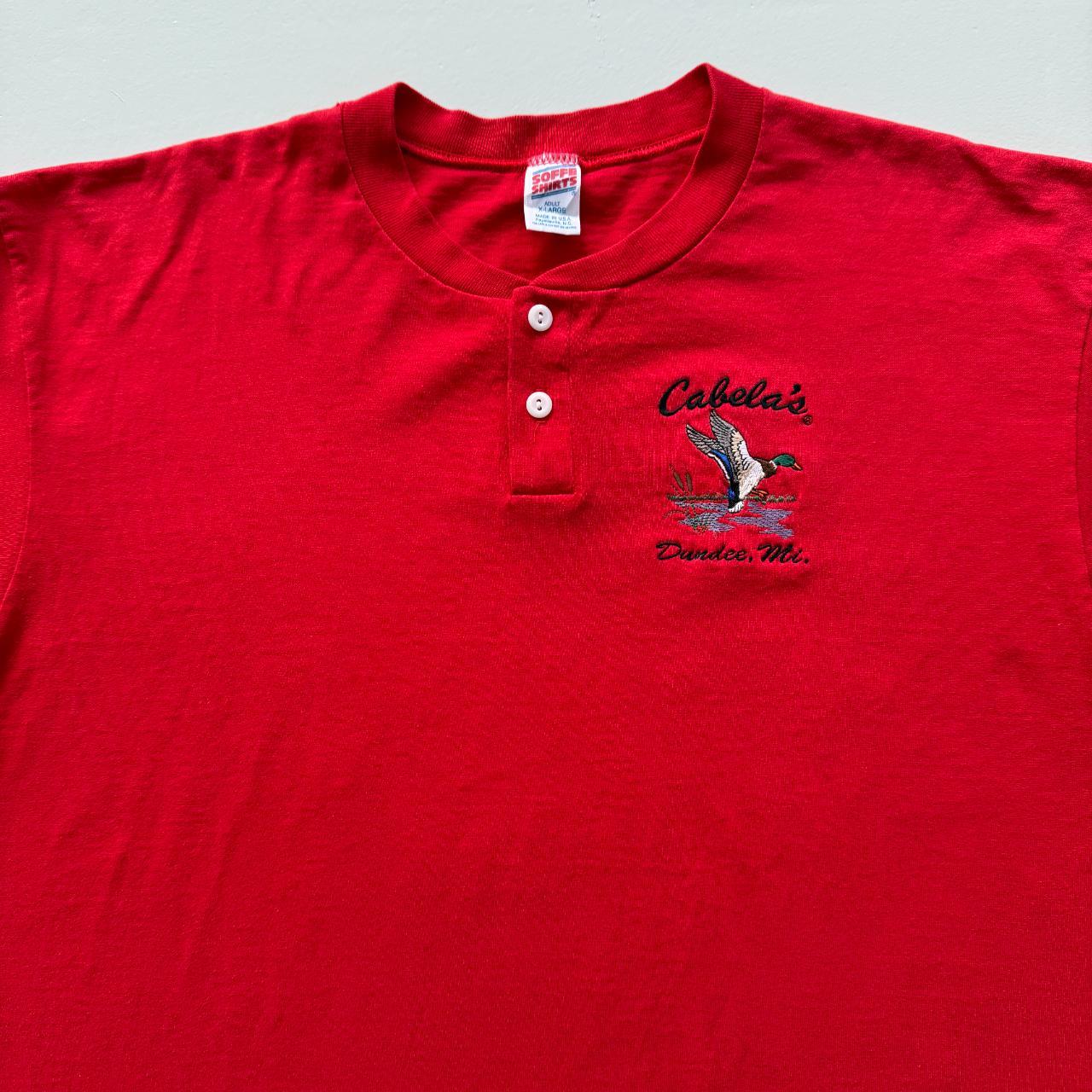 Red Cabela's Button-Up Vintage 90s T-shirt - XL