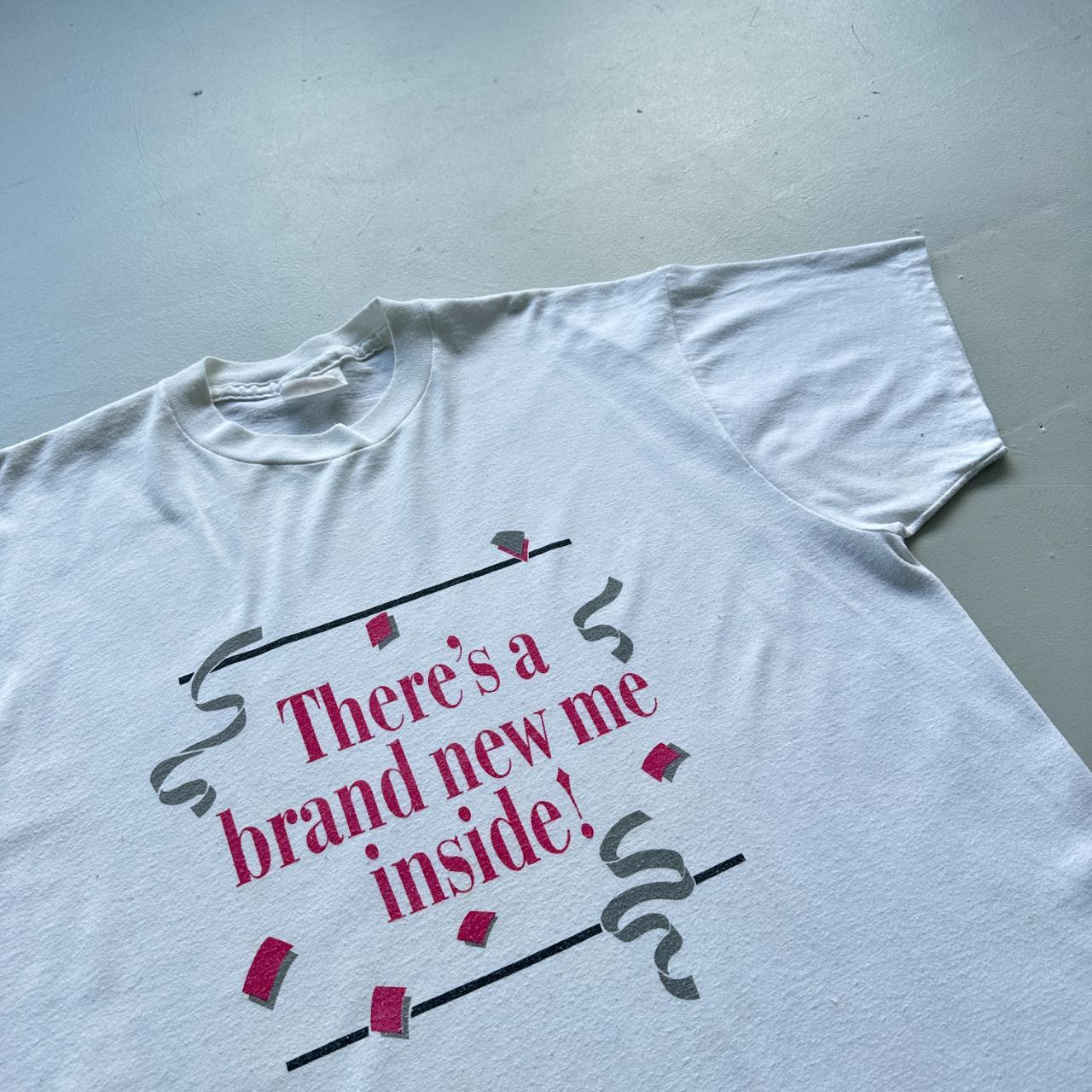 White Brand New Inside Me Slogan Vintage 90's T-shirt - XL