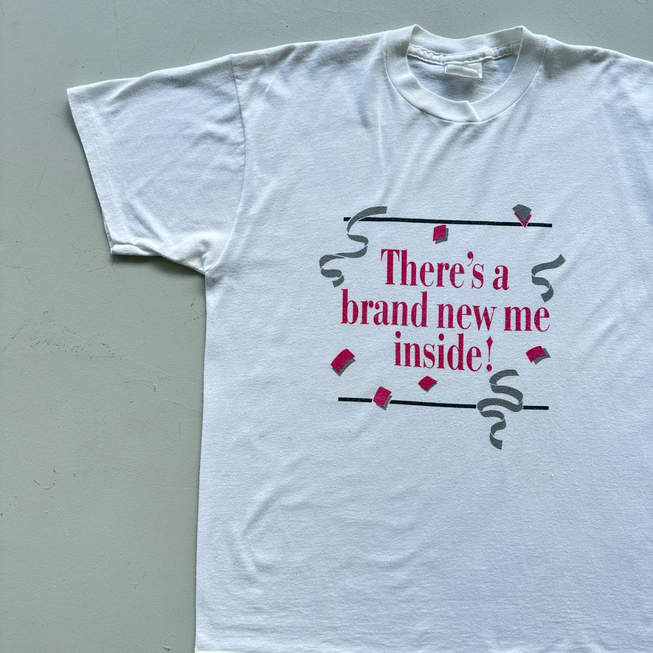 White Brand New Inside Me Slogan Vintage 90's T-shirt - XL