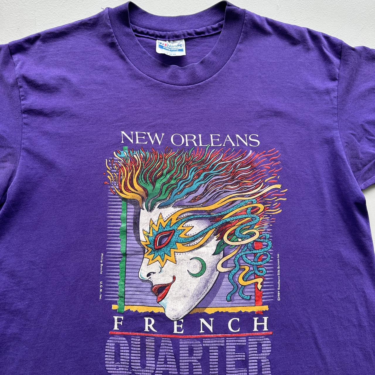 Purple New Orleans 90s Vintage T-shirt - Large