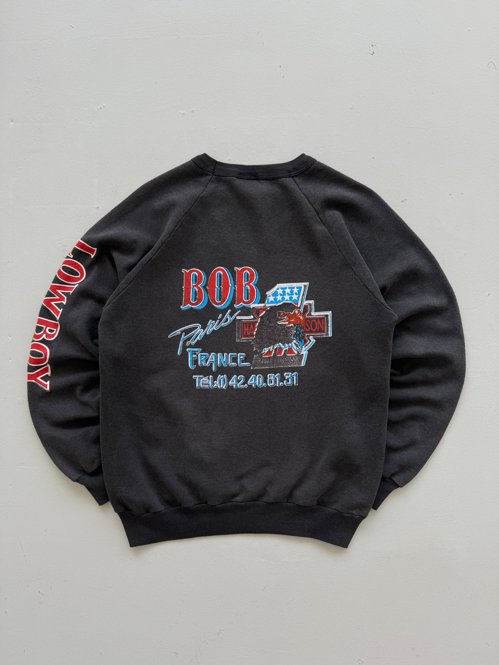 Harley Davidson Bob Paris France Lowboy 80's Vintage Sweatshirt - Small