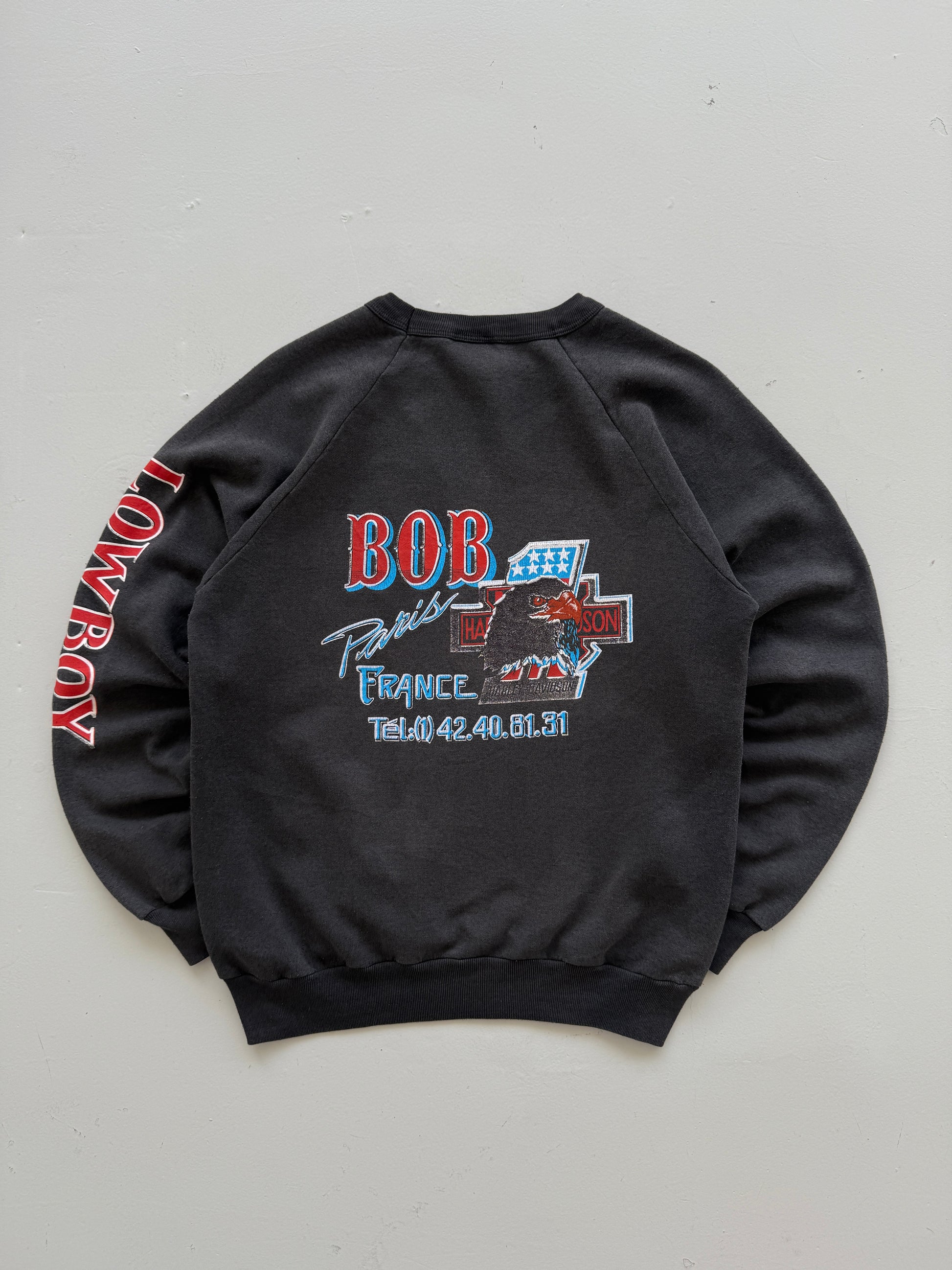 Harley Davidson Bob Paris France Lowboy 80's Vintage Sweatshirt - Small