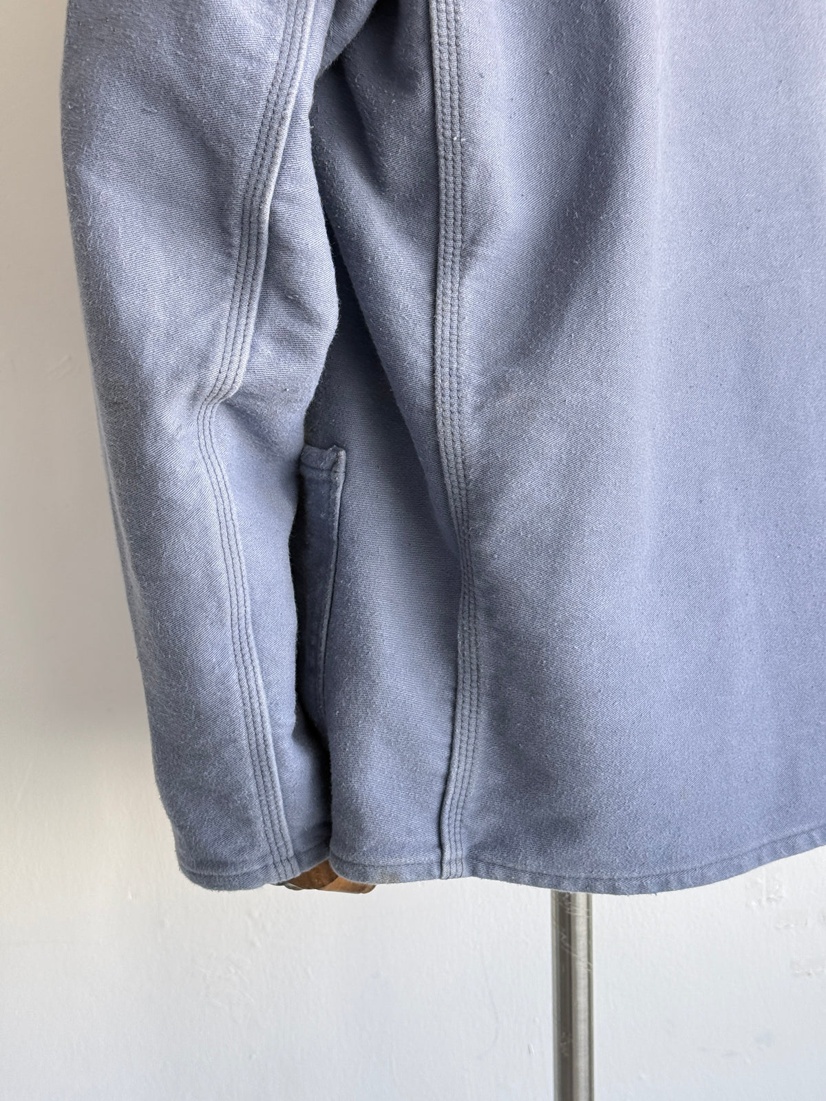 Faded Blue Moleskin German Made 60's Vintage Workwear Chore Jacket CH472 - Large