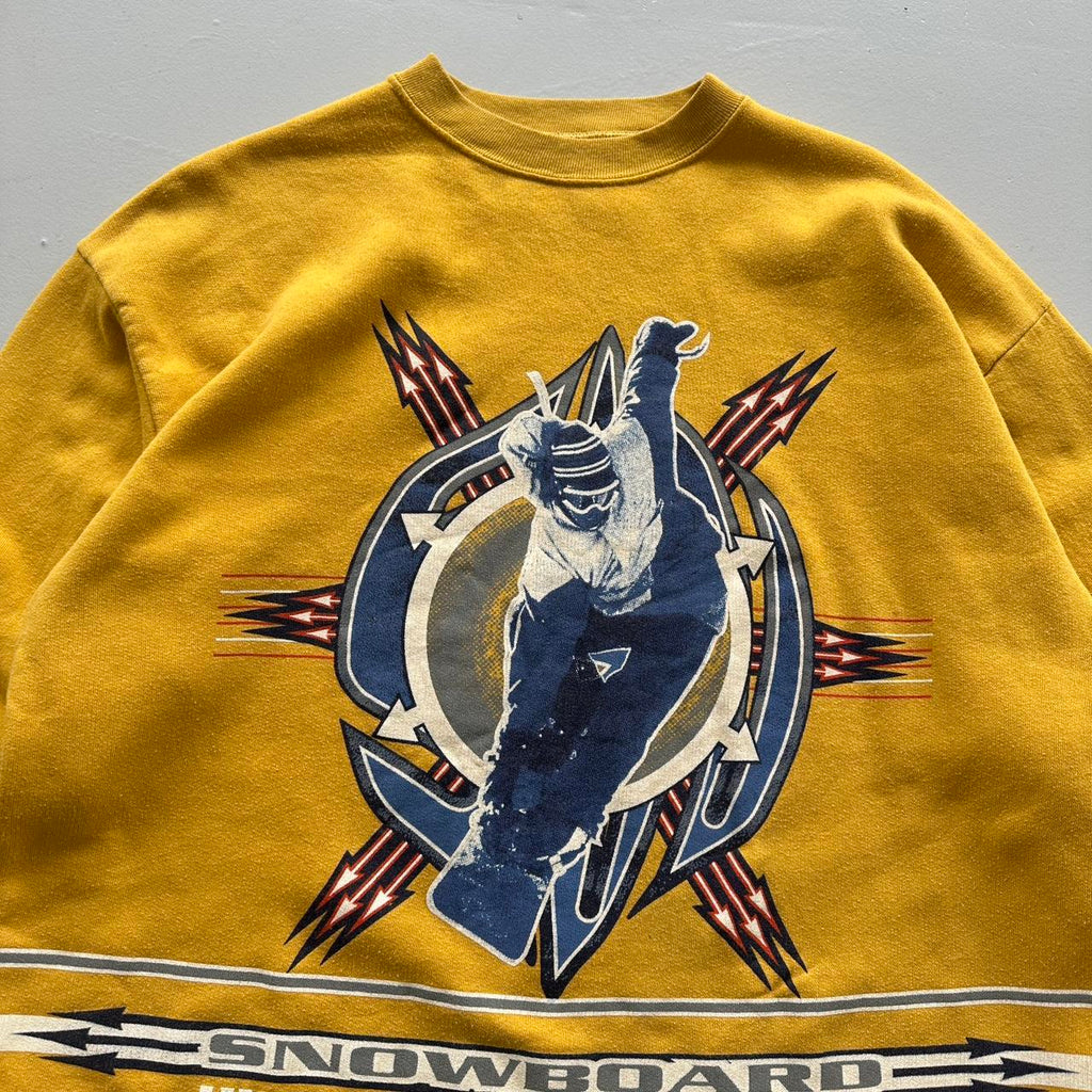 Yellow Snowboarding 90’s Vintage Graphic Sweatshirt - Large