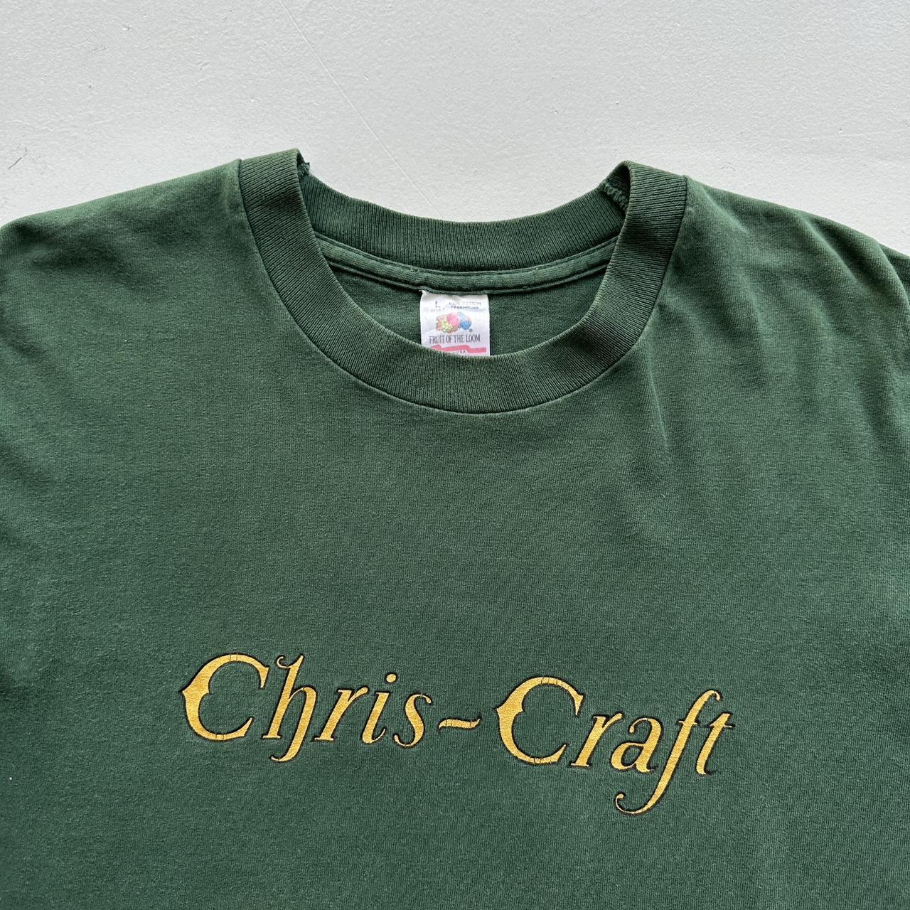 Dark Green Chris-Craft Slogan Vintage T-shirt - Large