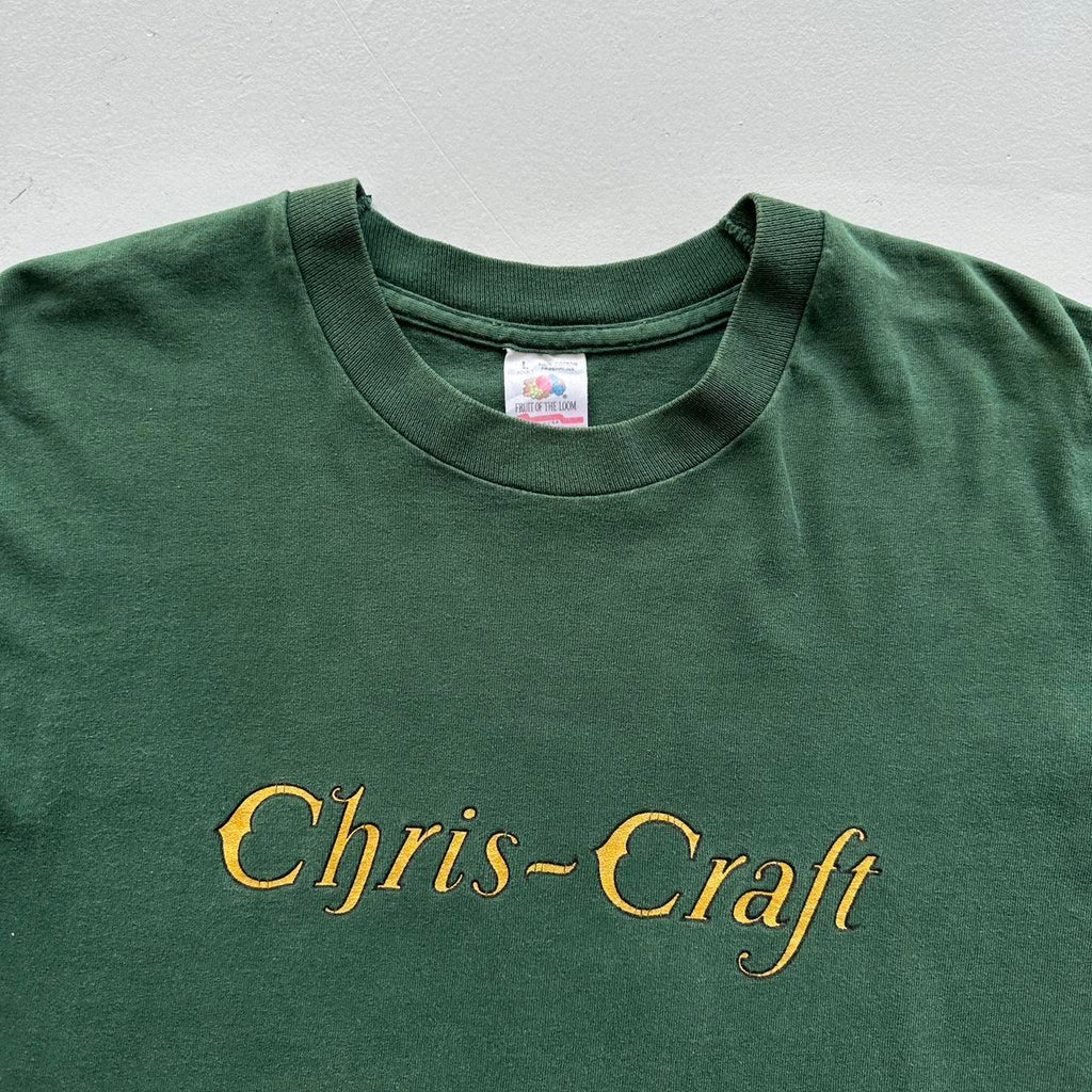 Dark Green Chris-Craft Slogan Vintage T-shirt - Large
