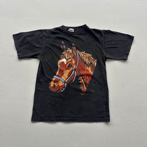 Black Horse 00s Vintage Graphic T-Shirt - Medium